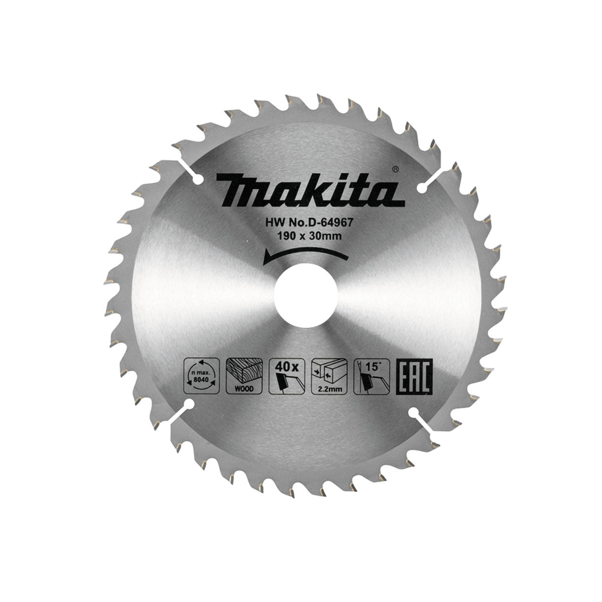 Makita D-64967 Rezna ploča za cirkular 190x30 mm 40 Z